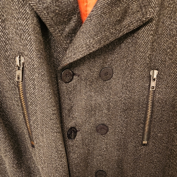 Rock Revival Charcoal Gray Wool Blend Modern Double-breasted Peacoat - size XL - Picture 5 of 7